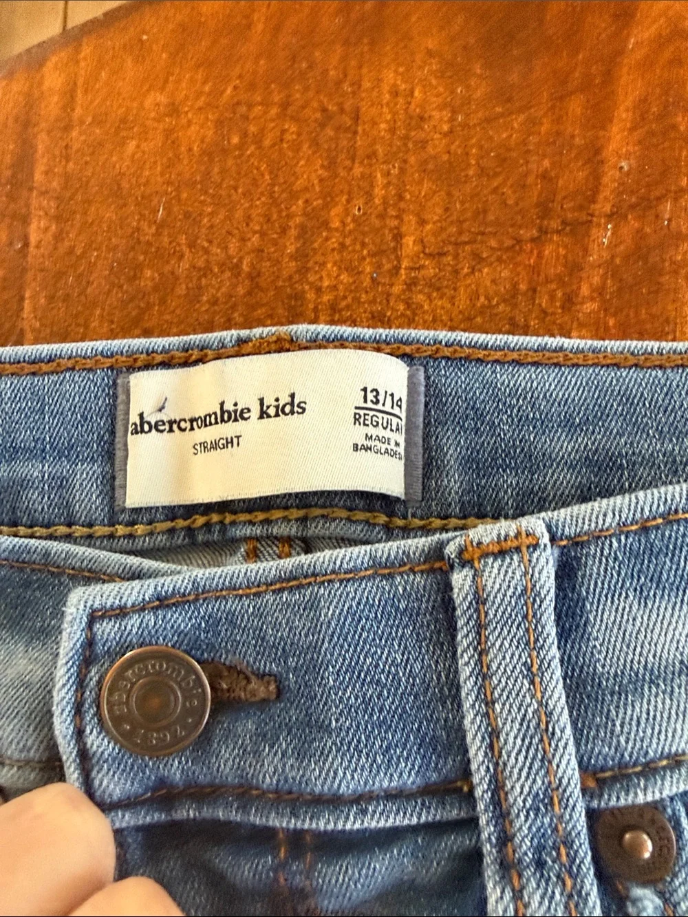 abercrombie kids Straight-Leg Jeans in Light & Medium Blue Denim